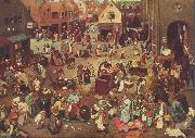 Pieter Bruegel Fight Between Carnival and Lent painting